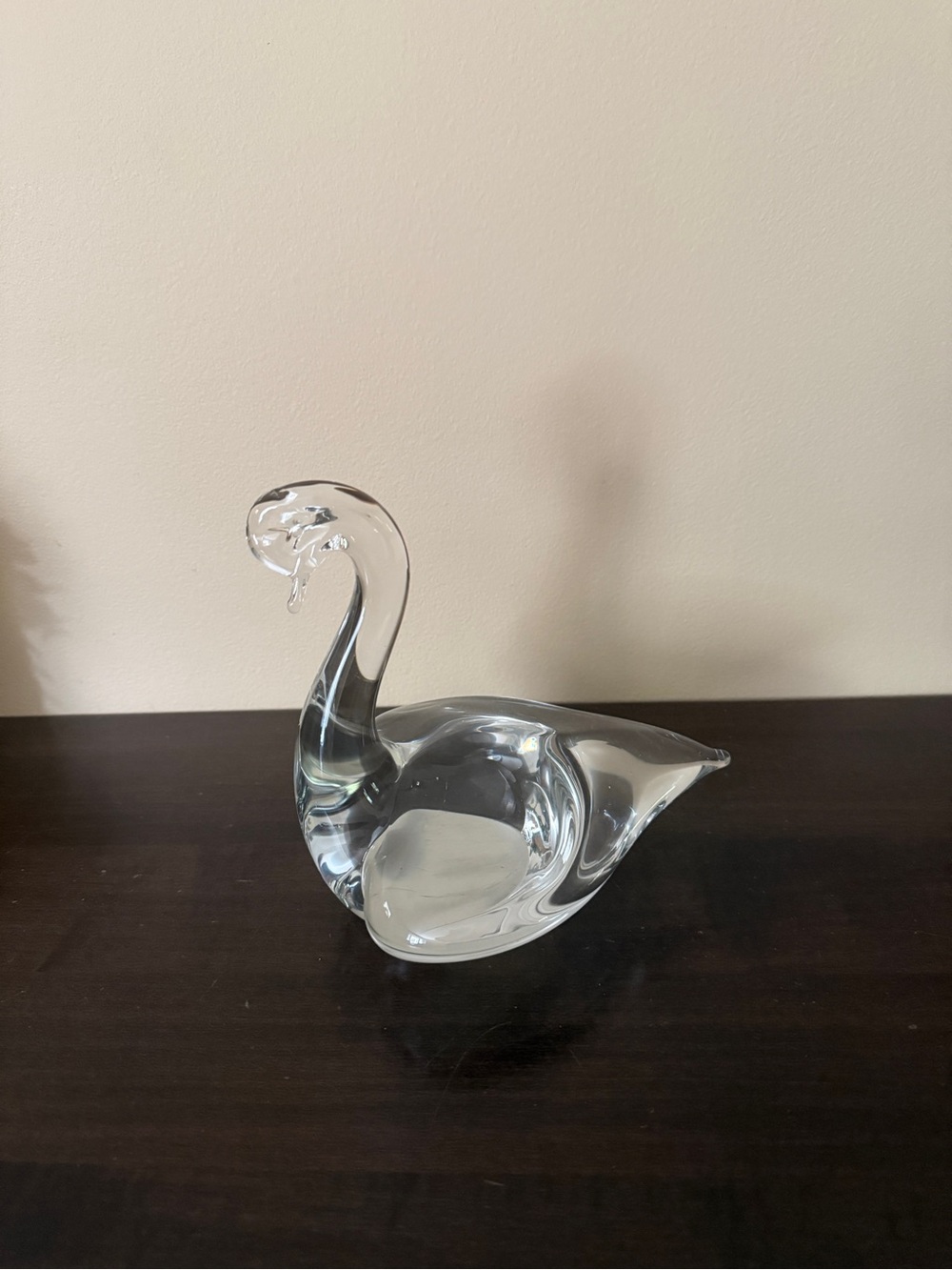 Clear Glass Swan Decorative Sculpture - Elegant Home Accent
